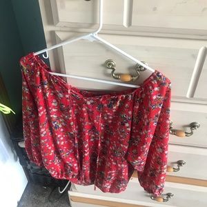 Red Floral Top
